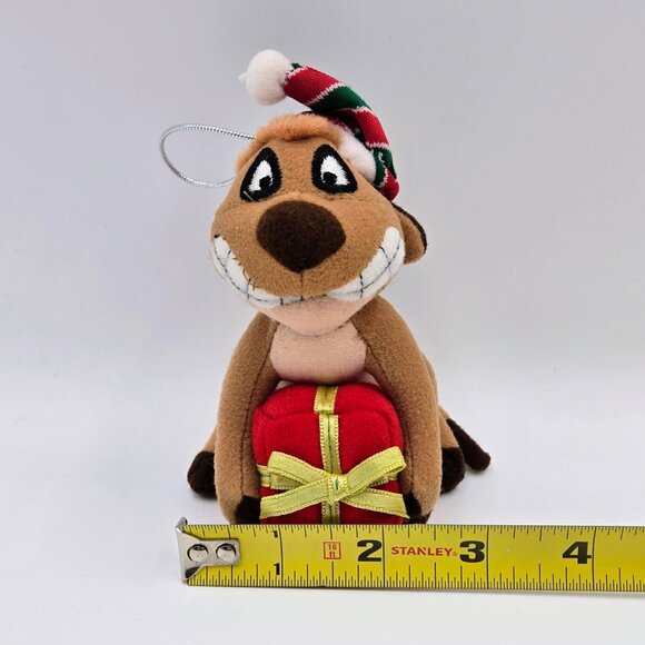 Timon Disney Christmas Ornament Holiday Plush Toy Star Silver 2002 The Lion King - Picture 3 of 8